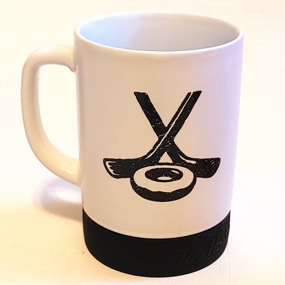 Tim Hortons Hockey Puck Mug Hockey Stick Coffee Tea Black/White - Picture 1 of 7